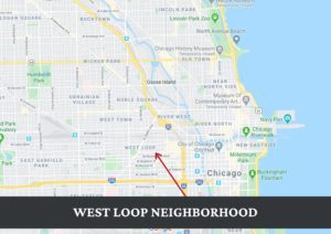 A map of Chicago's West Loop neighborhood